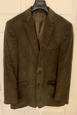 Adolfo Corduroy Mens Blazer Sports Casual Suit Size 46L Brown - Two Button - Image 1 of 4