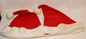 2 SOMBREROS DE SANTA NAVIDEÑOS DE FELPA ROJOS con FIELTRO - NUEVOS - Imagen 1 de 3