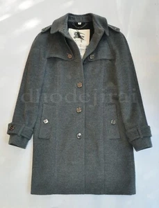 Authentic BNWD BURBERRY Cashmere/Wool Coat Womens AU10/US8/EU 42 IN Mid Grey - Picture 1 of 16