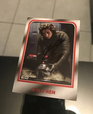 Adam Driver Signed Topps 2017 Star Wars Card Journey  KYLO REN Autograph  Proof - Image 1 of 2