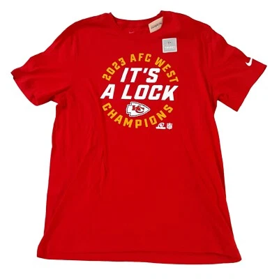 The Nike Tee 2023 Kansas City Chiefs AFC Champs Mens Red Large Cotton New - Image 1 of 4