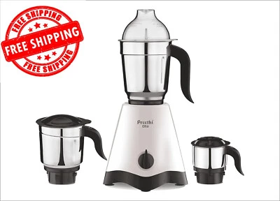 Molinillo mezclador de 3 frascos de acero Preethi Plastic Elite, 600 vatios, Mg-213, blanco, Foto 1 de 4