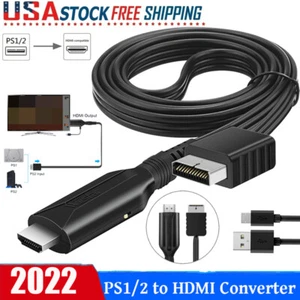 39" PS1/PS2 to HDMI Converter Video Adapter For Sony 1/2/3 HD TV Monitor Cable A - Picture 1 of 11