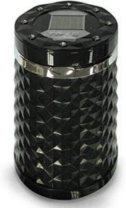 TIPO-S CENICERO COCHE ESTAMPADO DIAMANTE NEGRO CON TAPA LUZ LED ENERGÍA SOLAR - Imagen 1 de 1