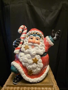 Tarro de galletas Navidad en julio Fitz and Floyd Essentials Santa Claus negocio de nieve - Imagen 1 de 4