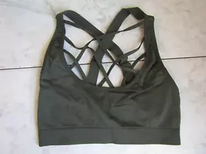 Victoria Sport Olive Green Strappy Polyamide Blend Unpadded Sport Bra Women's S - Picture 1 of 3