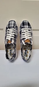 Keds Women's Kickstart Sneaker - Blue Plaid Linen - 6M US - Picture 1 of 7