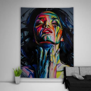 Colorful Women Tapestry Art Wall Hanging Sofa Table Bed Cover Poster - Picture 1 of 9
