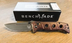 Benchmade Mini Adamas Burgundy Micarta (3.3" Black CRU-WEAR) 273BK-2201 Limited - Picture 1 of 7