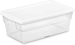 24-Pack Stackable Storage Bin with Lid, Clear Plastic Design, 6 Quart - Picture 1 of 9