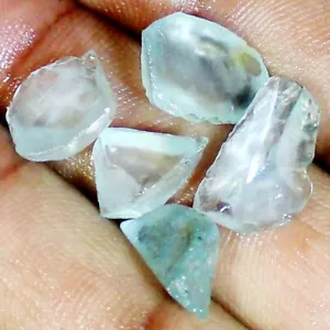 42,60CT A+ Naturale Incredibile Brasile Topazio Blu Sfaccettatura Grezzo Lotto 5pz Pietra BC-19 - Foto 1 di 11