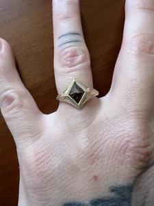 14k Gold 1ct Cognac Diamond engagement ring Hand engraved by maiden voyage Size - Picture 1 of 4