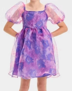 Girls' Pokémon Halloween Puff Sleeve Organza Dress - Purple XS Gengar - Picture 1 of 9