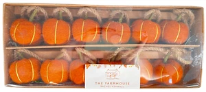 New Rachel Ashwell Fall Orange 6 Ft. Felt Pumpkin Garland Farmhouse Thanksgiving - Picture 1 of 1