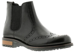 Bandwagon Mens Smart Boots Elgin Leather Slip On black UK Size