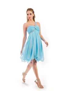 HBH Brautmode I Kurzes Abendkleid Reißverschluss hellblauGröße:34-44 - Bild 1 von 6