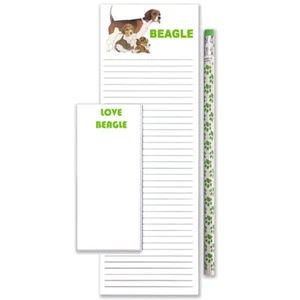 Beagle To Do List Magnetic Shopping Pad Notepad & Pencil Gift Set - Picture 1 of 1