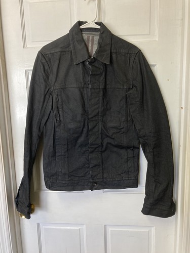 Giacca da lavoro Rick Owens Drkshdw in denim blu grezzo taglia US Small