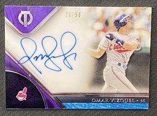 2017 Topps Tribute Autographs Purple #TAOV Omar Vizquel Auto - NM-MT