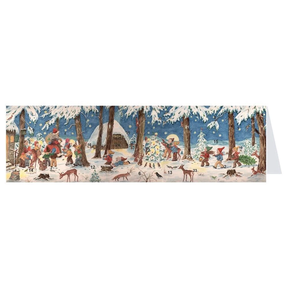 Snowscene Animals Richard Sellmer Panoramic Midi Advent Card 305 x 100 mm - Image 1 of 1