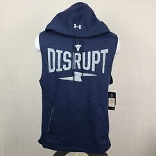 NWT Under Armour Project Rock Hoodie Mens Small Disrupt Navy Blue Activewear