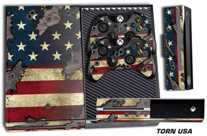 Skin for XBOX ONE 1 Console 2 Controller Graphics Sticker Decal USA TORN - Picture 1 of 1