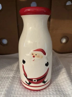 "De colección Navidad Santa Cerámica, Avon Botella de Leche Galletas Nochebuena, 7"" de Alto" Foto 1 de 4