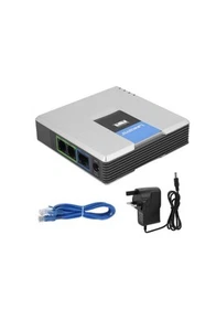 Linksys Internet Voip Telefon Adapter, VoIP Gateway Internettelefon 2 Ports Adapter - Bild 1 von 9