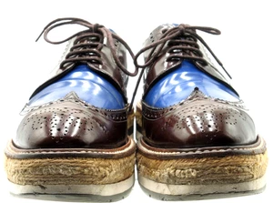 Punta de ala corta para hombre Prada azul y granate talla 8 Reino Unido, 9 EE. UU. - Imagen 1 de 10