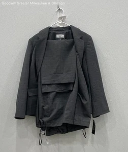 NWT Le Suit Women Gray Pin Striped Two Piece Pant Suit 20W - Picture 1 of 4