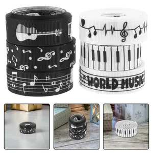  6 Rolls Music Note Ribbon Decorative Wrapping Bouquets Packing Ribbons - Picture 1 of 12