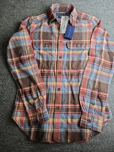 RALPH LAUREN Blue LabelSize 6 Plaid Flannel Shirt,Pink,Blue,Browns.Brand New1156 - Picture 1 of 14