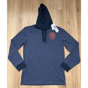 NUEVO CON ETIQUETAS Para hombres Chicago Bears Equipo NFL Ropa 1/4 Botón Sudadera con Capucha - Grande - Azul Marino - Imagen 1 de 5