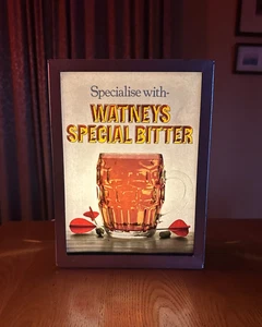 RARO LETRERO ILUMINADO CERVEZA AMARGA ESPECIAL WATNEYS VINTAGE Especializado con... - Imagen 1 de 15