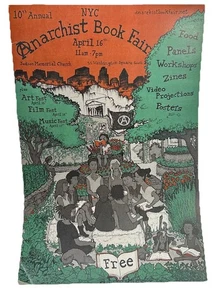 NYC Anarchist Book Fair Poster 10th Annual 2016 Judson Memorial Church 18x12 - Picture 1 of 9