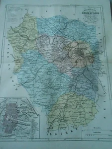 Carte département de Seine et Oise en couleur 19ème - Foto 1 di 1