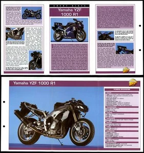 Yamaha YZF 1000 R1 - Great Bikes - Mega Bikes Hachette Fold-Out Card - Picture 1 of 1