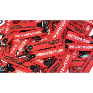 Two Sided SpeedFactory "Flight" Keychain Red K20 B18 D16 J32 JDM - Picture 1 of 2