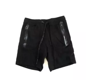 Pull & Bear Women's Jogging Shorts Draw String 3 Zip Pockets All Black size S - Picture 1 of 6