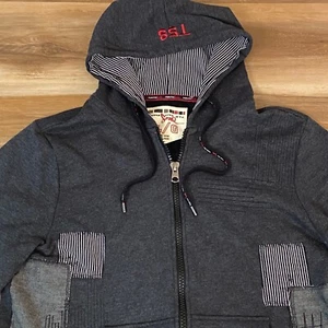 Vintage Triple Five Soul NYC Full Zip Hoodie Mens Large Patchwork Y2K Sweatshirt - Imagen 1 de 10