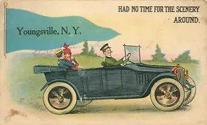 YOUNGSVILLE, NY, EARLY GREETING, VINTAGE POSTCARD (X204) - Picture 1 of 2