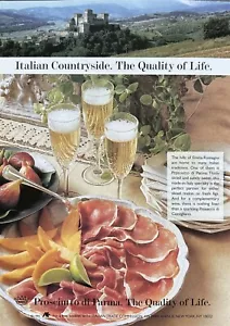 1995 ITALIAN Wine Countryside & Prosciutto di Parma The Quality of Life PRINT AD - Picture 1 of 1