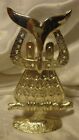 Vintage 1970&#39;s Metal Owl Pierced Earring Holder Display Gold-Tone 5.75&quot; Tall 51