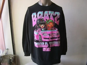 Bratz (Y2K) World Tour 2001 SIZE XL Black Graphic Crewneck Sweatshirt - Picture 1 of 2