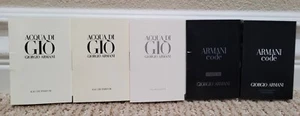 NEW Authentic Lot 5pcs Giorgio Armani Acqua di Gio 3x & Armani Code Parfum Spray - Picture 1 of 9