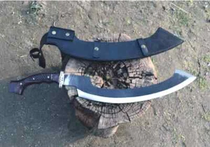 Handmade Khopesh with Leather Sheath for FIghting Egyptian Military Sword 20" Bl - Picture 1 of 4