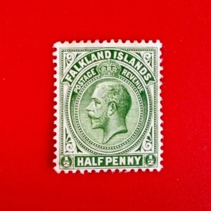 Falkland Islands Stamp, 1912 K George V ½d Yellow-green. SG#60.MVLH - Picture 1 of 4