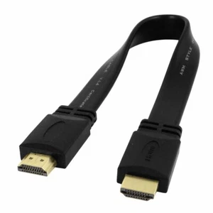 HDMI plano largo macho a macho de alta velocidad con cable Ethernet SKY PS3 cable dorado 3D - Imagen 1 de 9