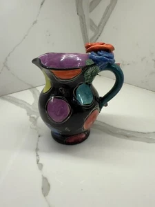 VINTAGE KERAMIK KERAMIK GRIFF KRUG MIT ROSEN VON MARY ROSE YOUNG SIGNIERT. - Bild 1 von 15