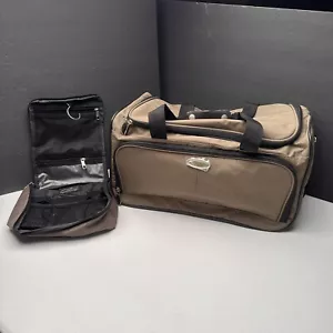 Vintage Eddie Bauer Canvas Reisetasche mit hellbraunem Kulturbeutel - Bild 1 von 11